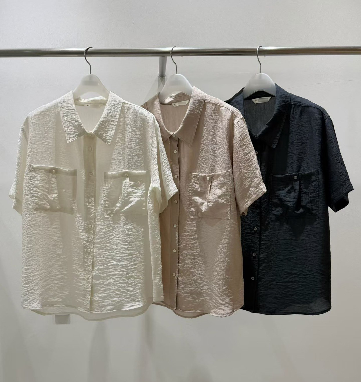 B12.質感家溫柔雙口袋襯衫