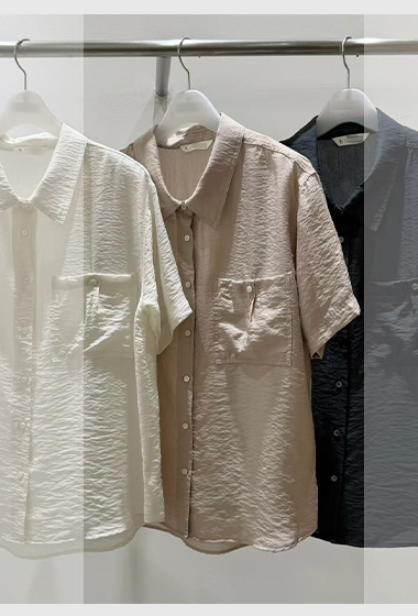 B12.質感家溫柔雙口袋襯衫