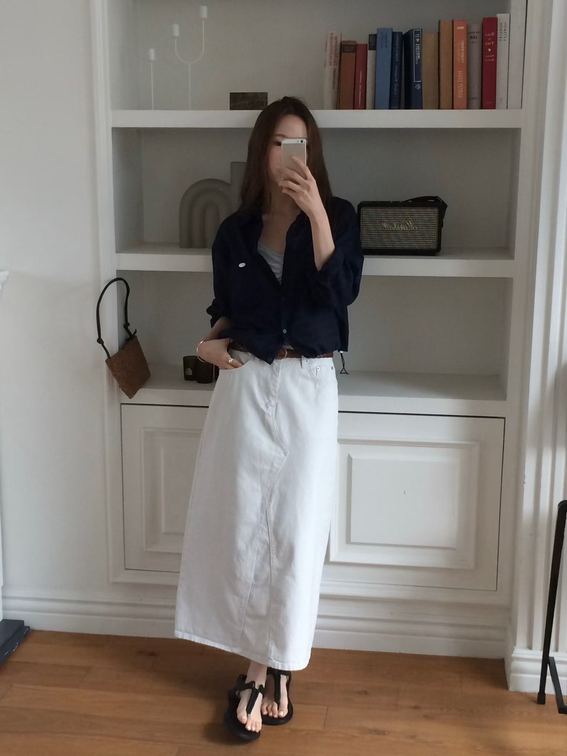 B37.甜甜鬆餅格微透襯衫