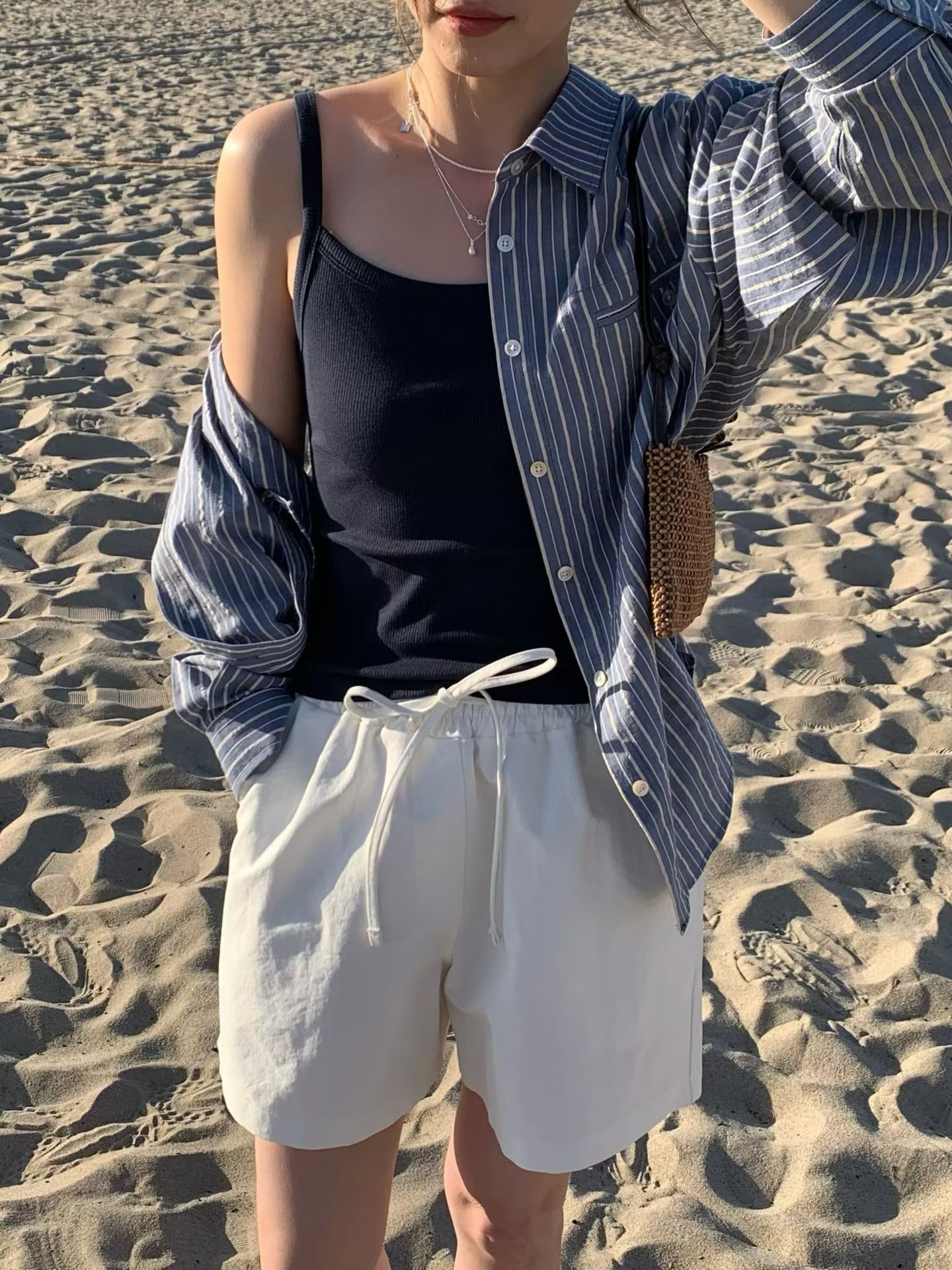 B27.氣質日本布直條紋襯衫