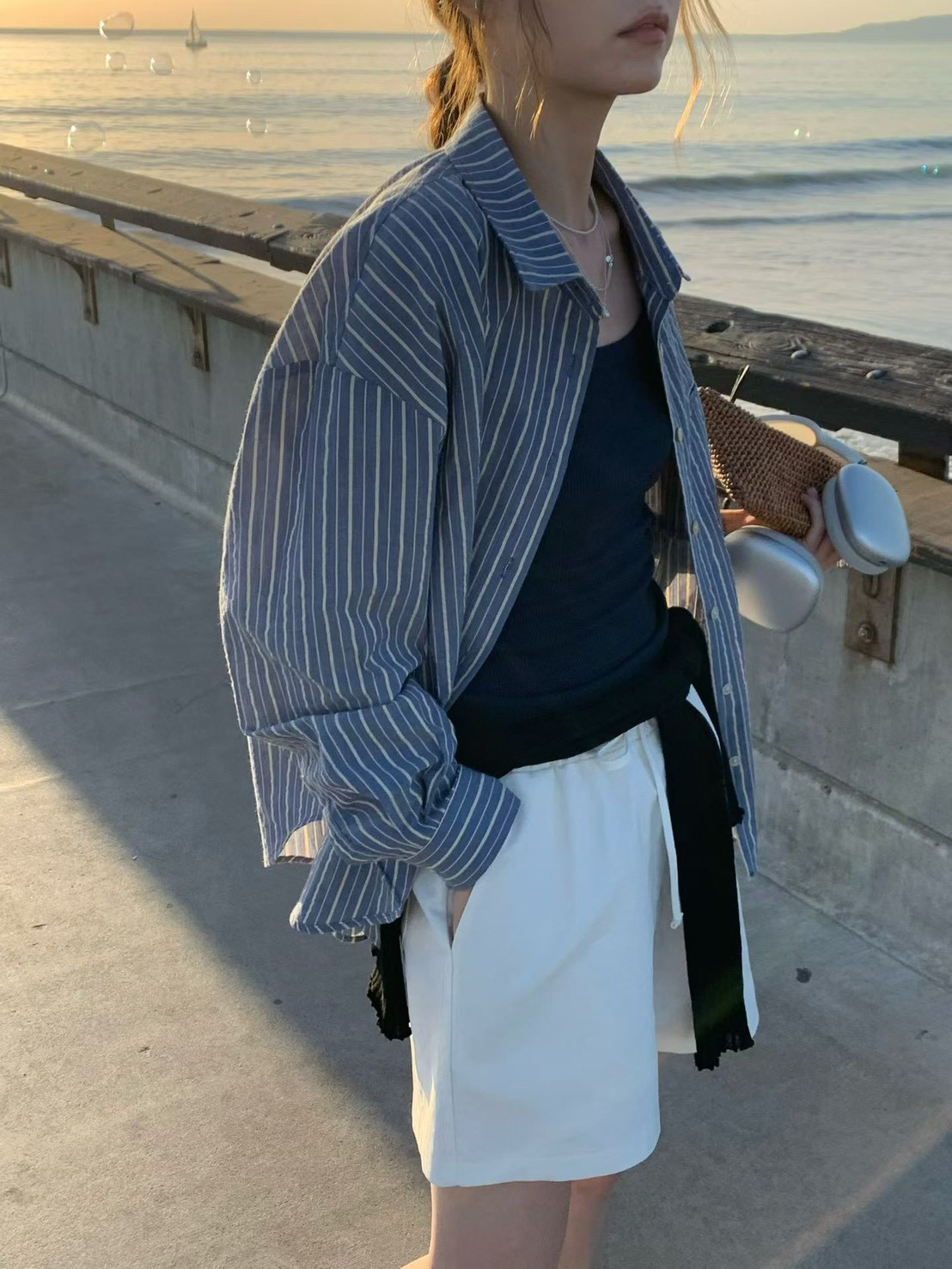 B27.氣質日本布直條紋襯衫