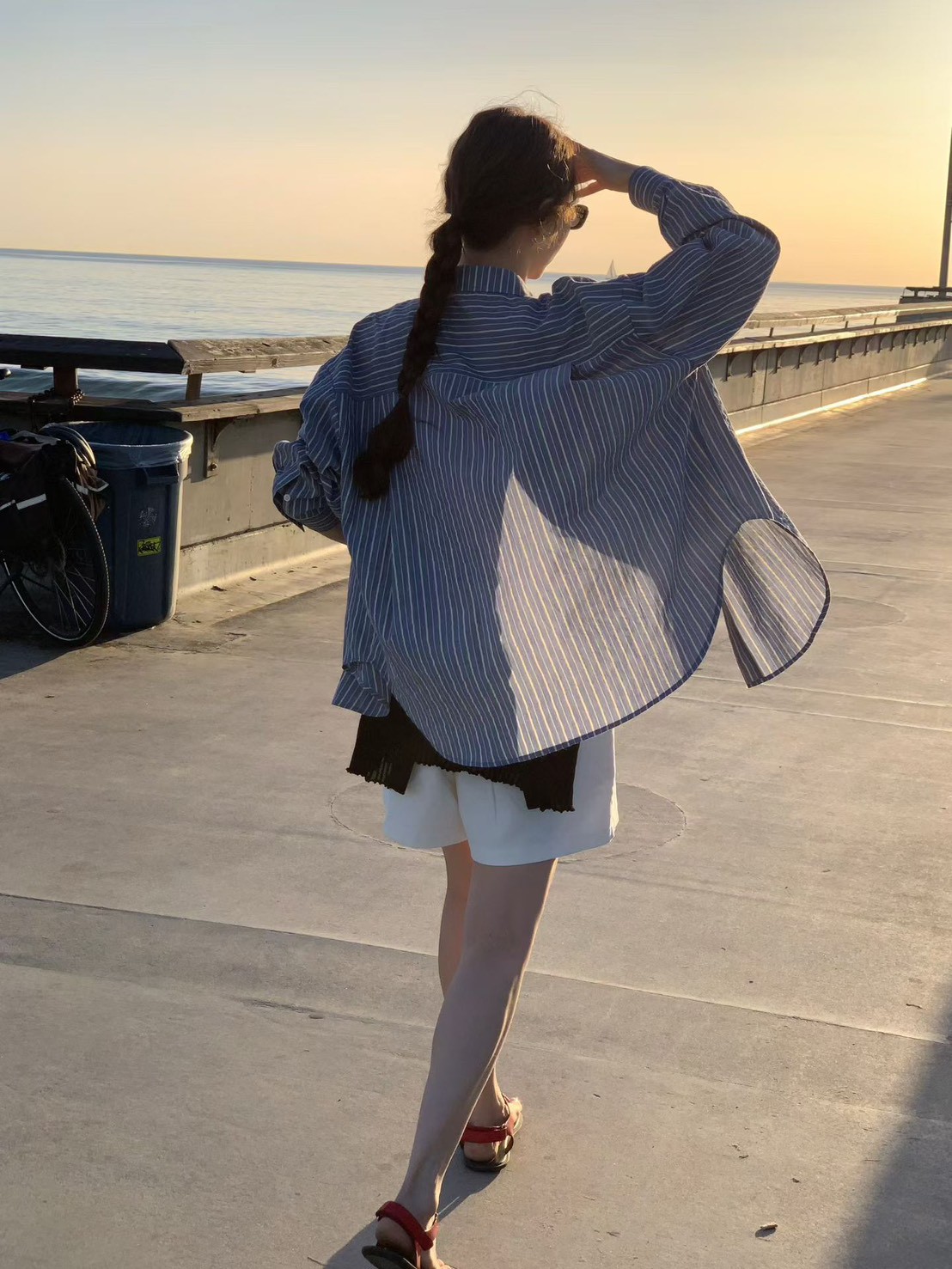 B27.氣質日本布直條紋襯衫