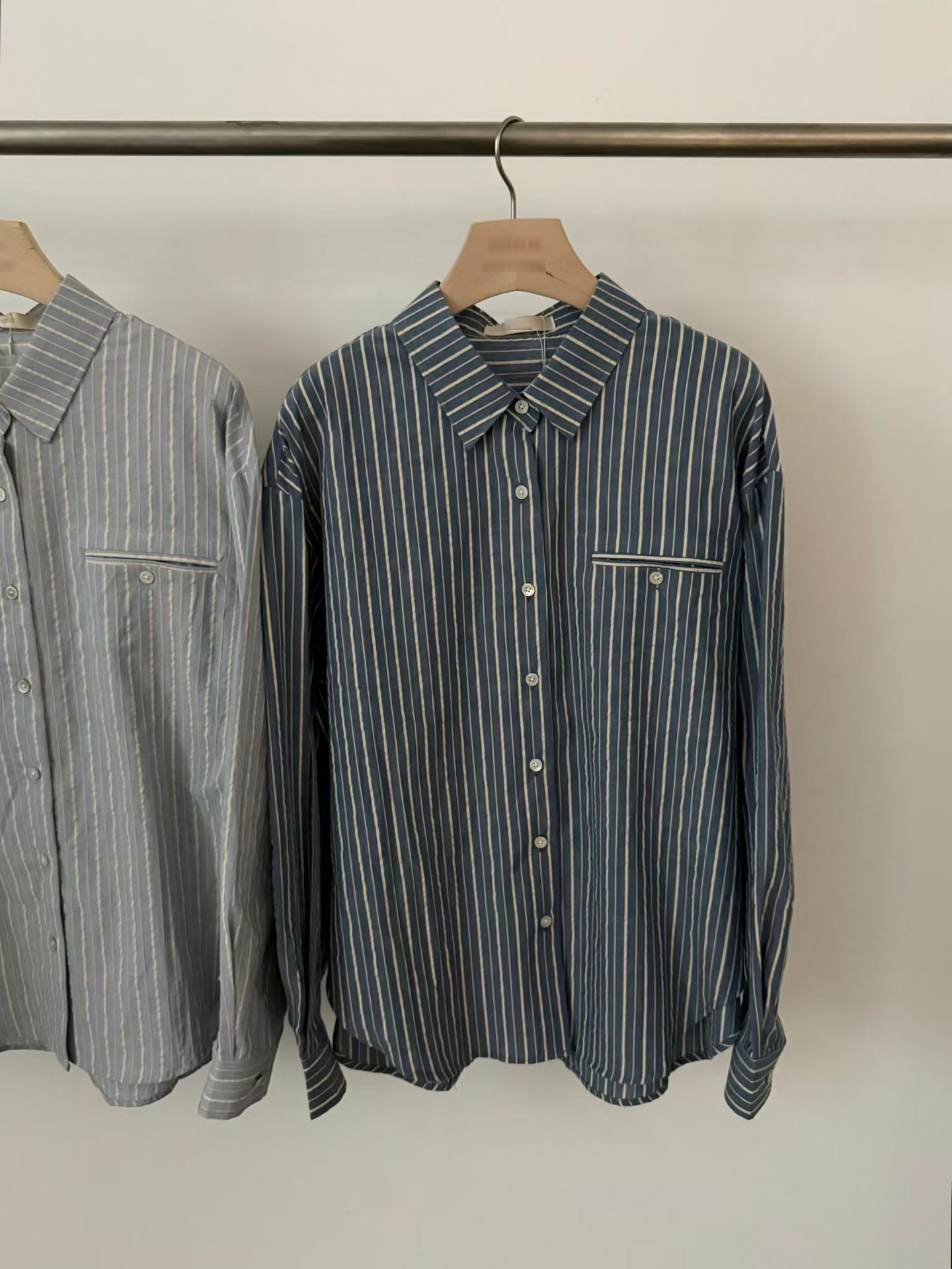 B27.氣質日本布直條紋襯衫