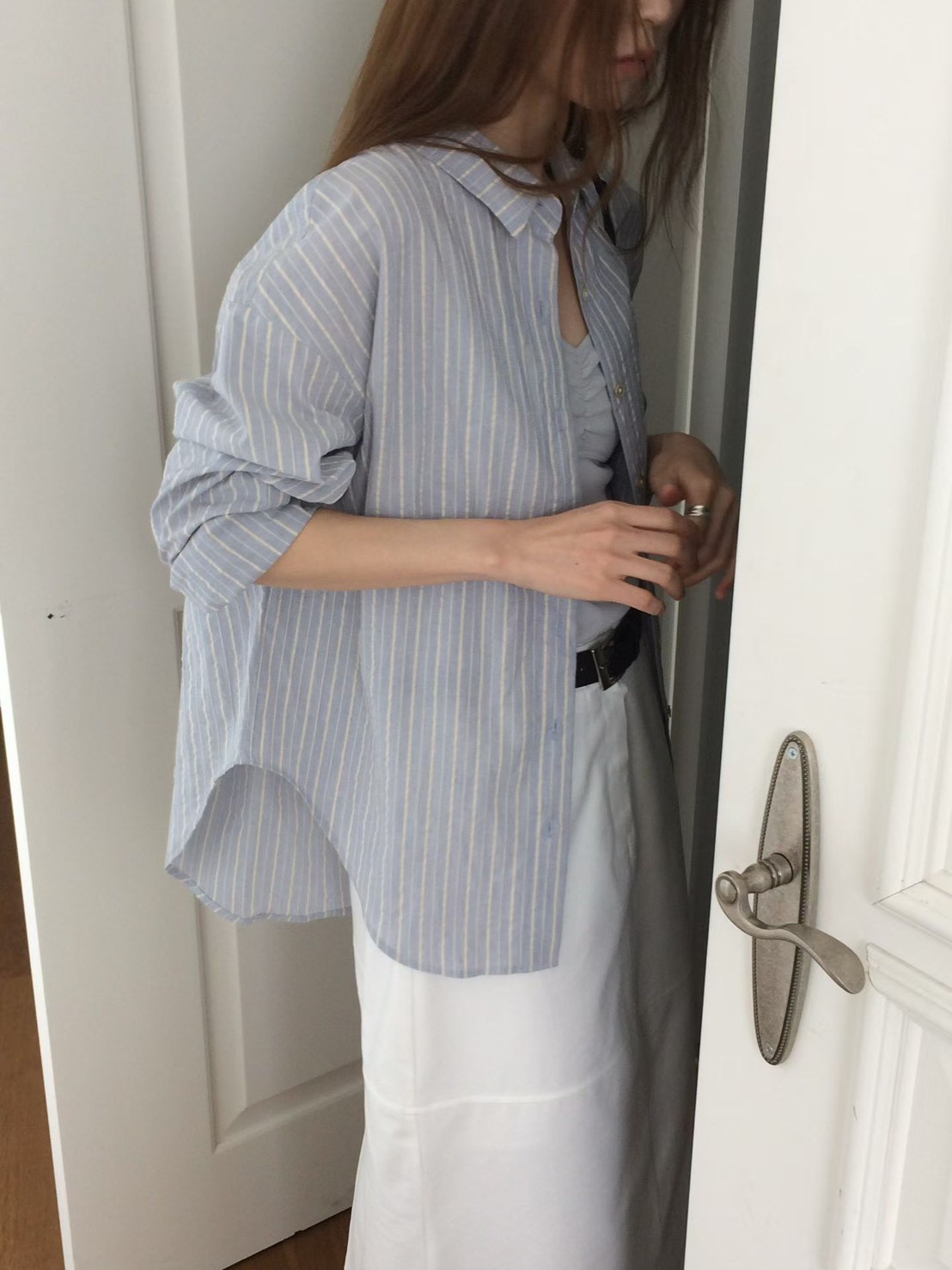 B27.氣質日本布直條紋襯衫