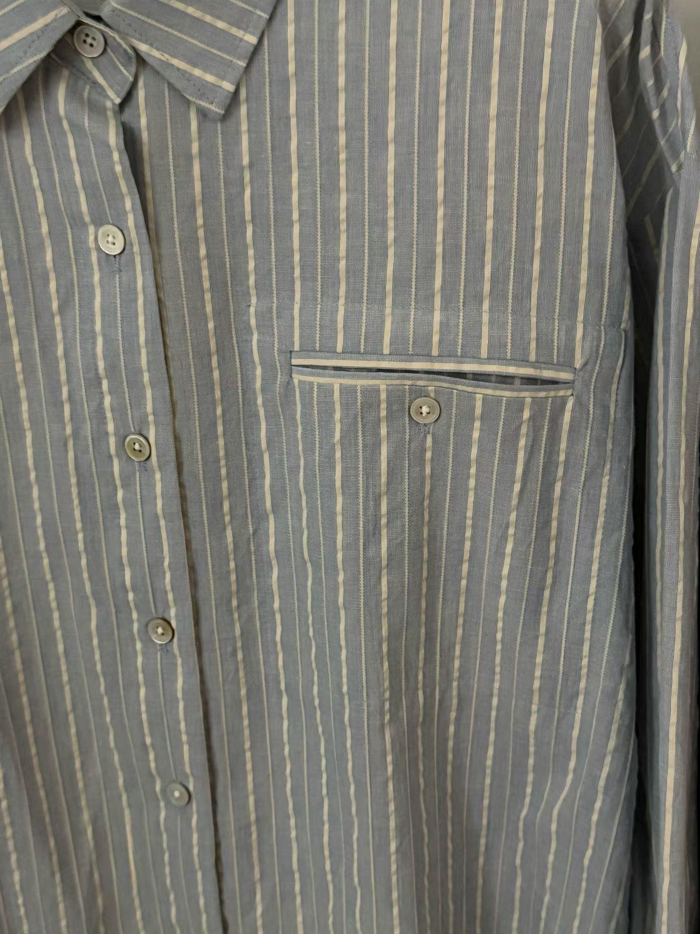 B27.氣質日本布直條紋襯衫