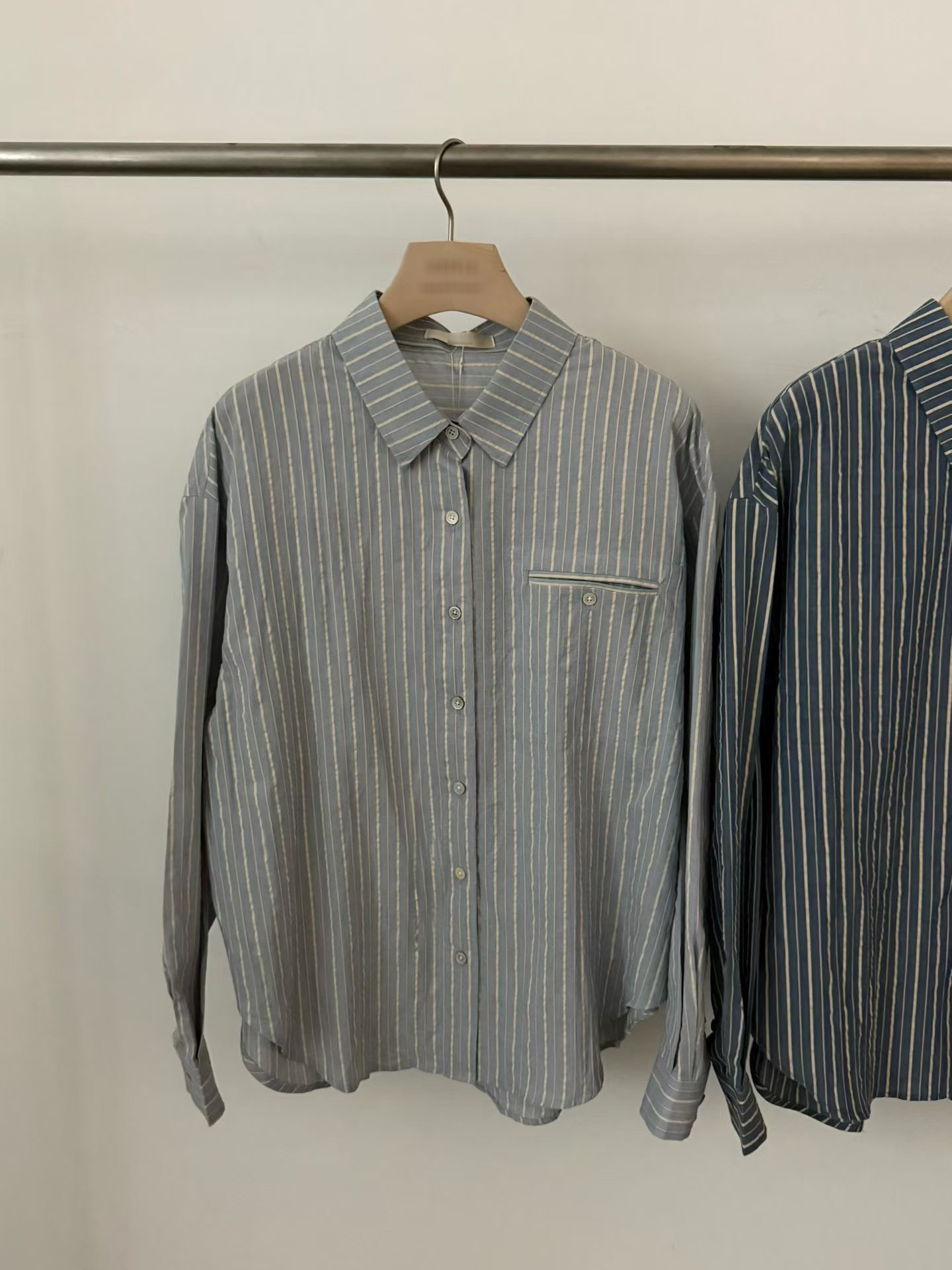 B27.氣質日本布直條紋襯衫