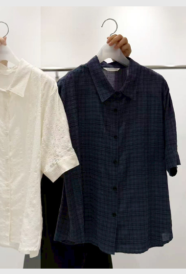 B18.質感家復古單彩格子襯衫