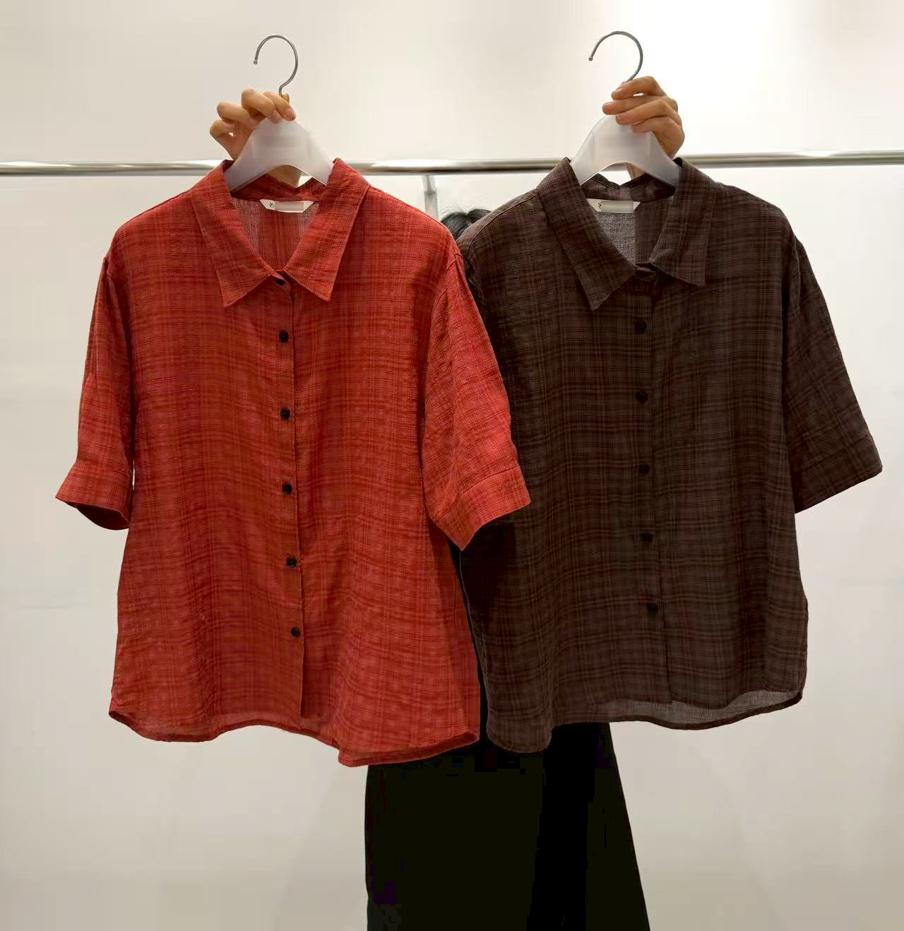 B18.質感家復古單彩格子襯衫