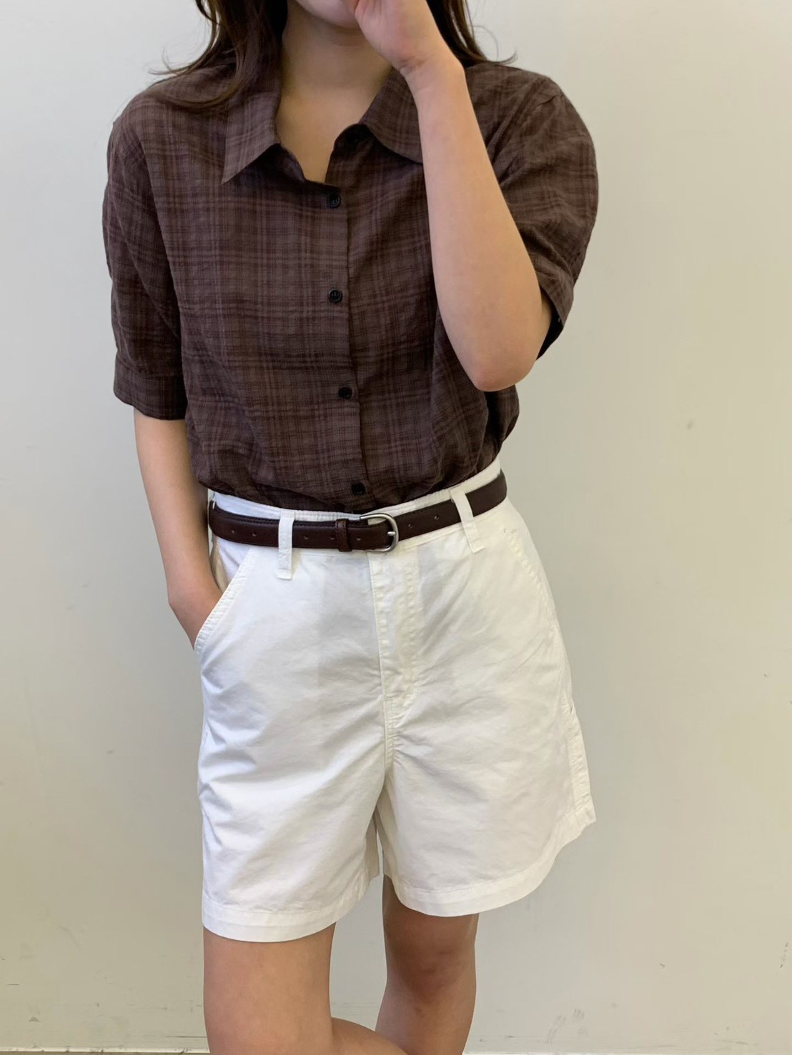 質感家復古單彩格子襯衫