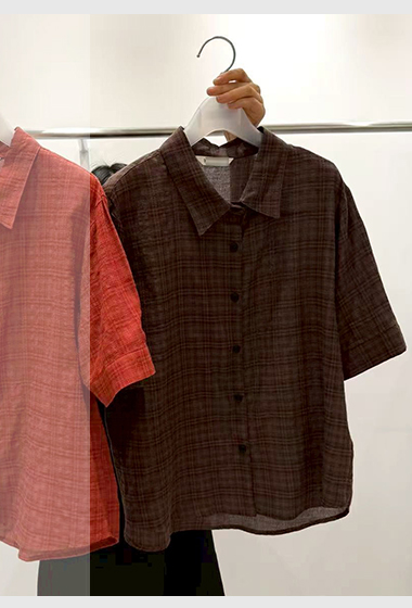 B18.質感家復古單彩格子襯衫