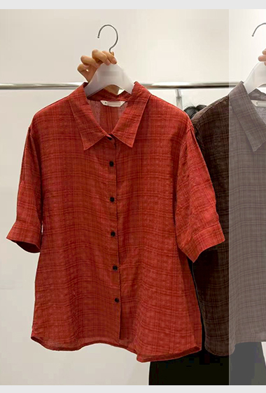 B18.質感家復古單彩格子襯衫