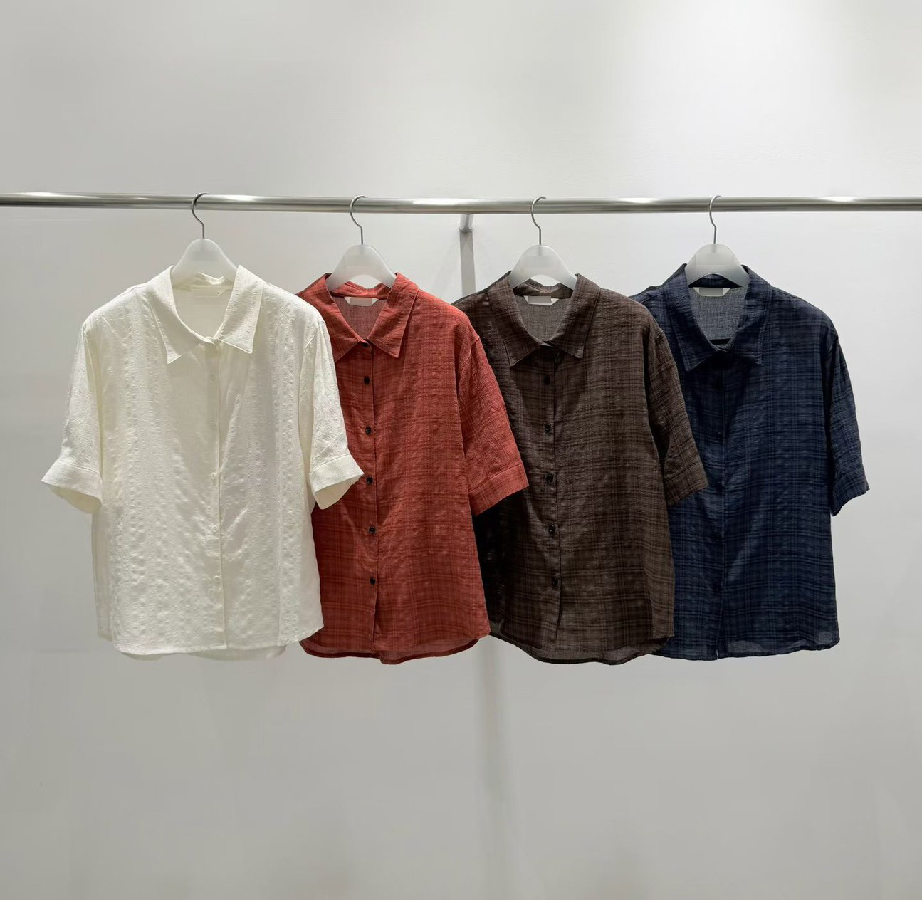 B18.質感家復古單彩格子襯衫