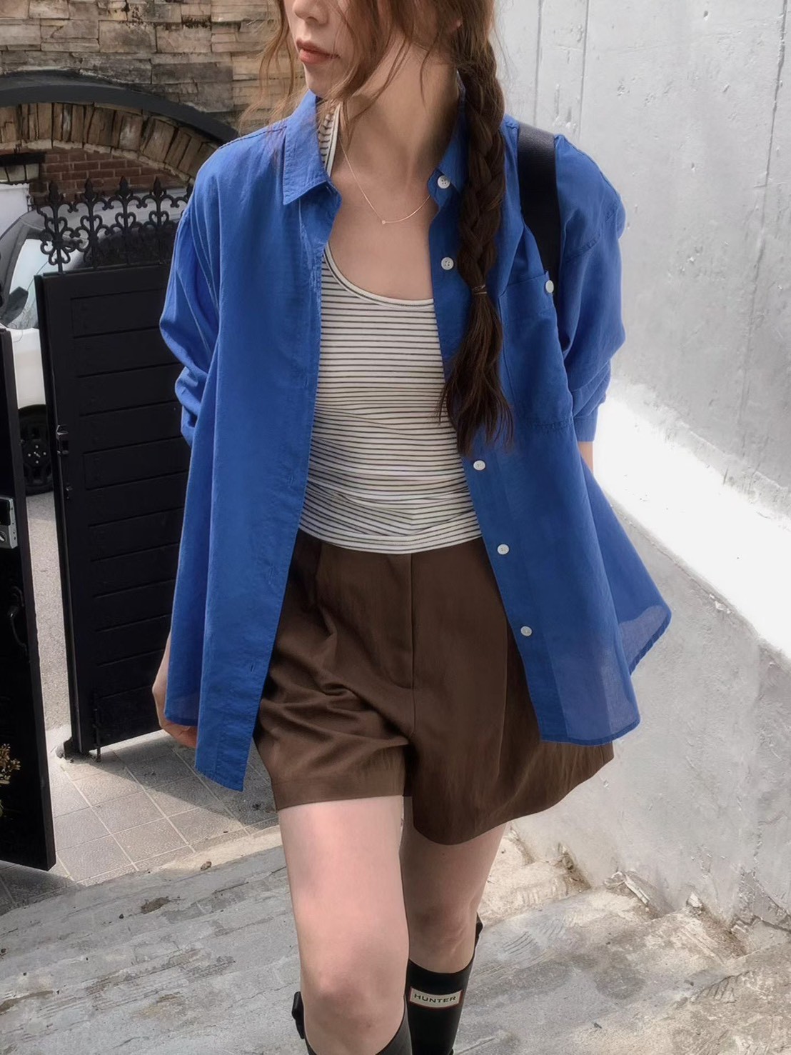 B28.粉彩多色口袋襯衫