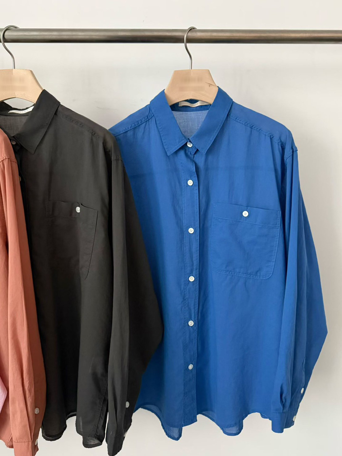 B28.粉彩多色口袋襯衫