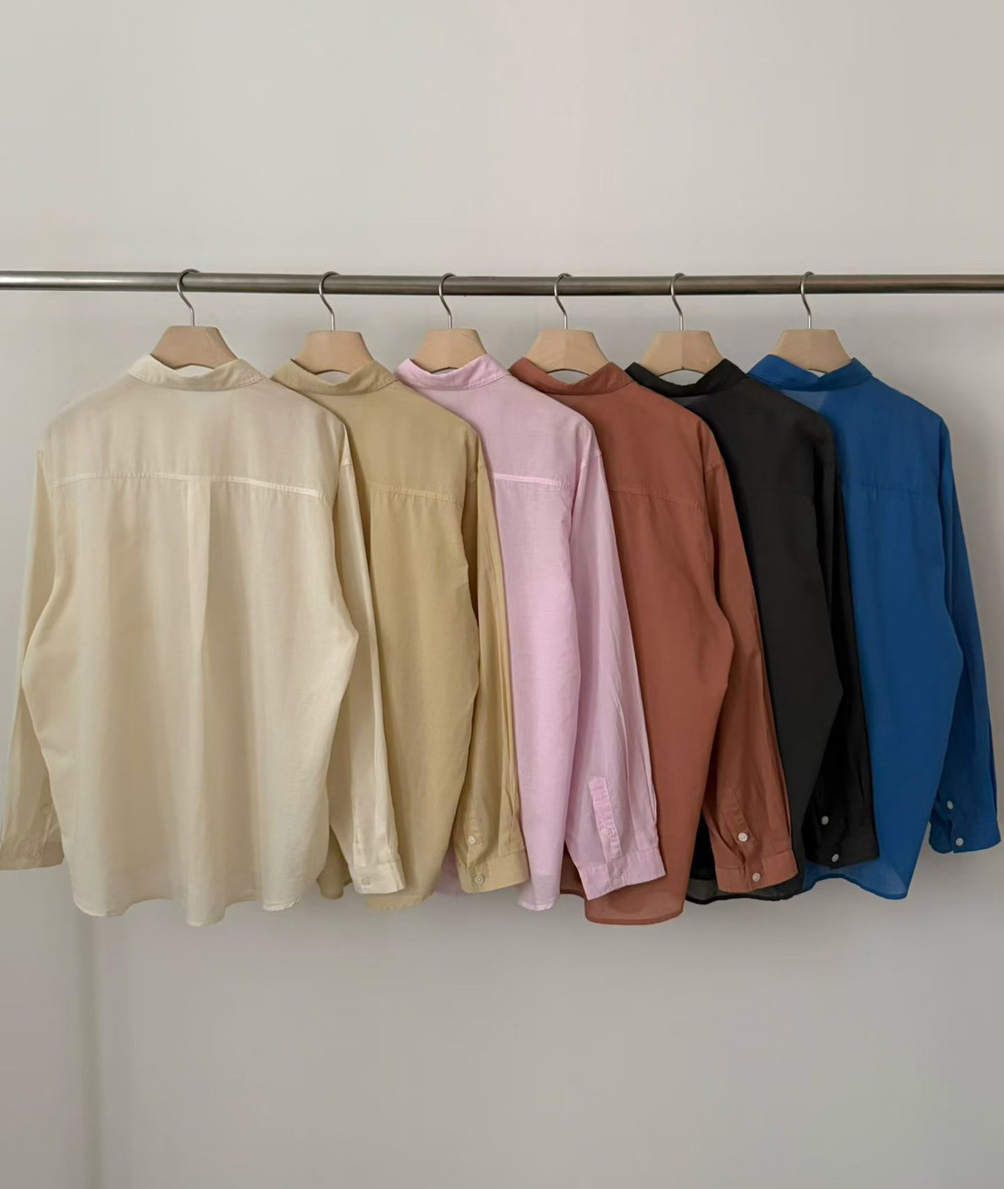 B28.粉彩多色口袋襯衫