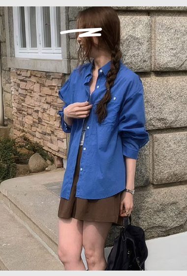 B28.粉彩多色口袋襯衫