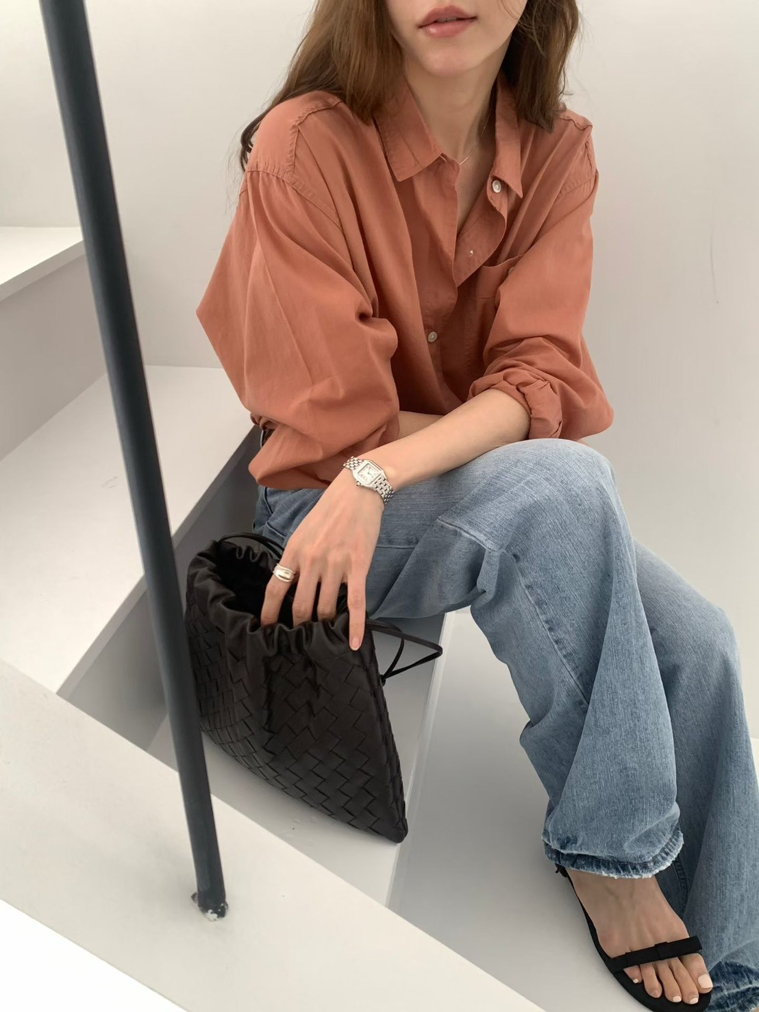 B28.粉彩多色口袋襯衫