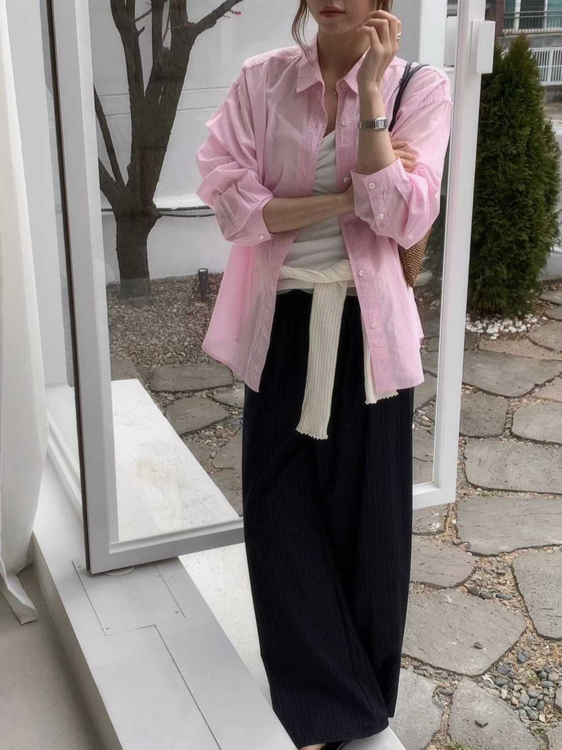 B28.粉彩多色口袋襯衫