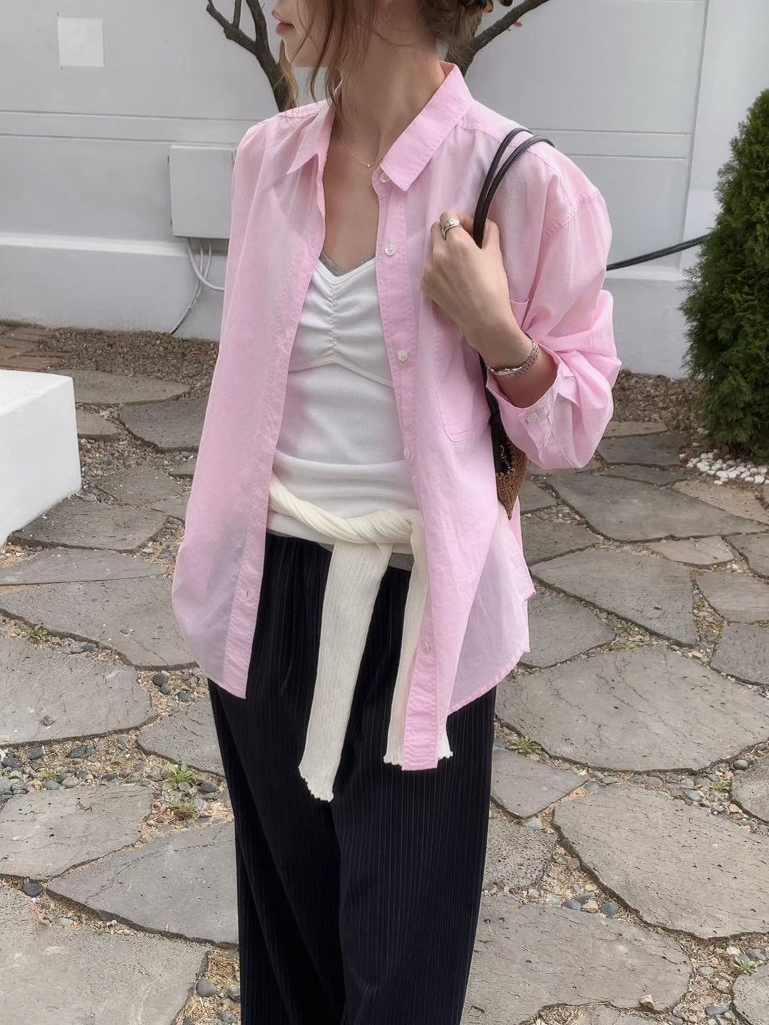 B28.粉彩多色口袋襯衫