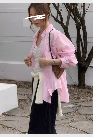 B28.粉彩多色口袋襯衫