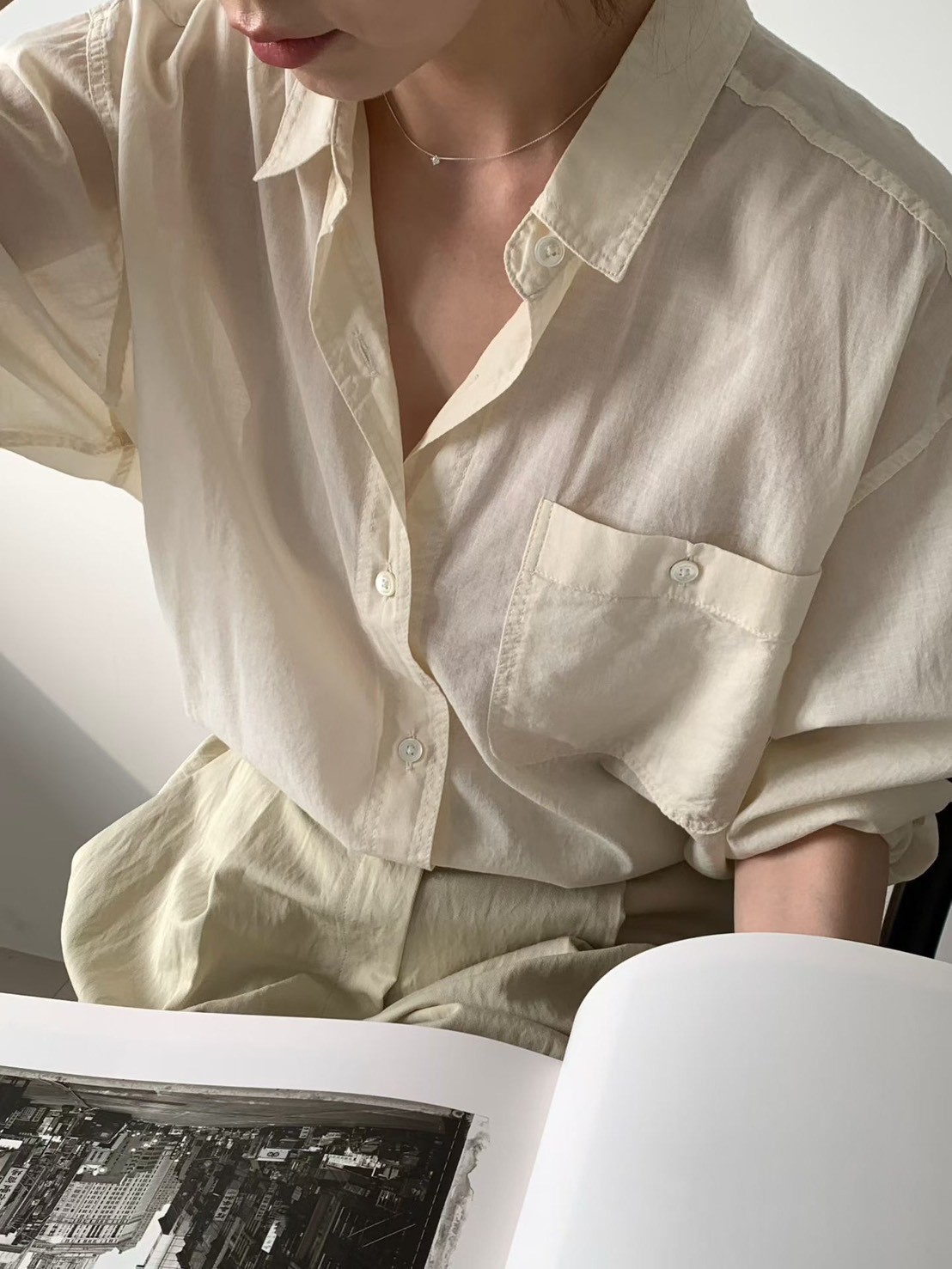 B28.粉彩多色口袋襯衫