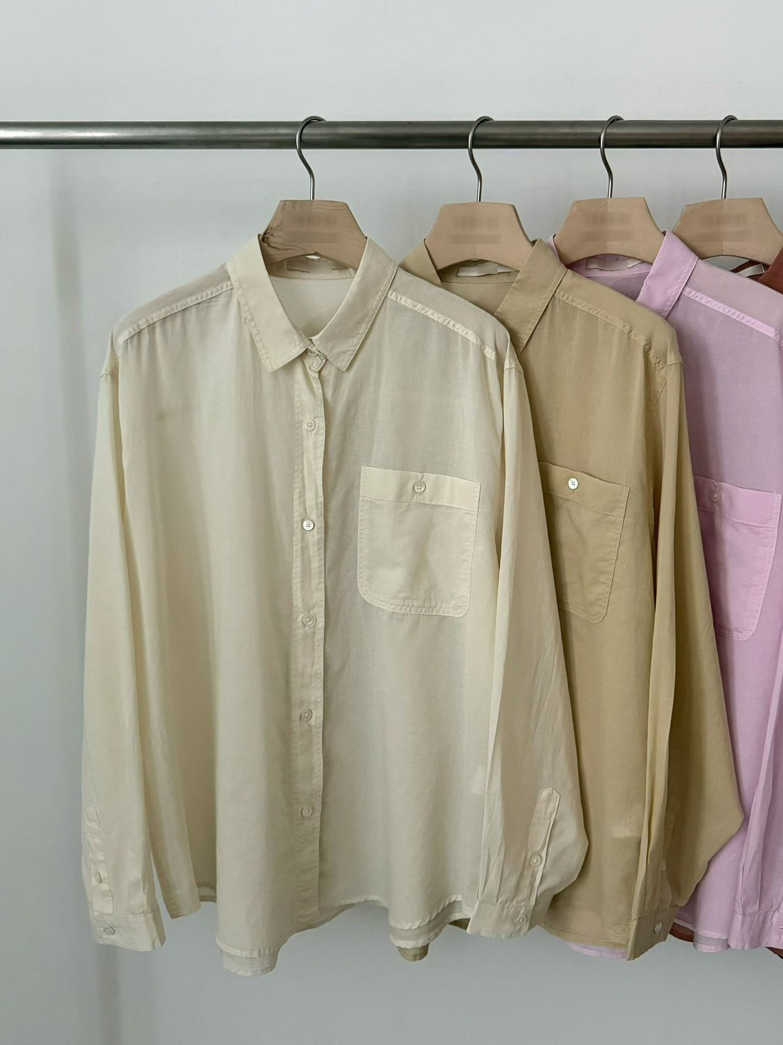 B28.粉彩多色口袋襯衫