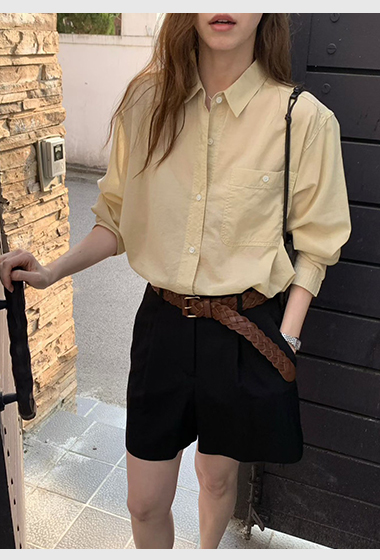 B28.粉彩多色口袋襯衫