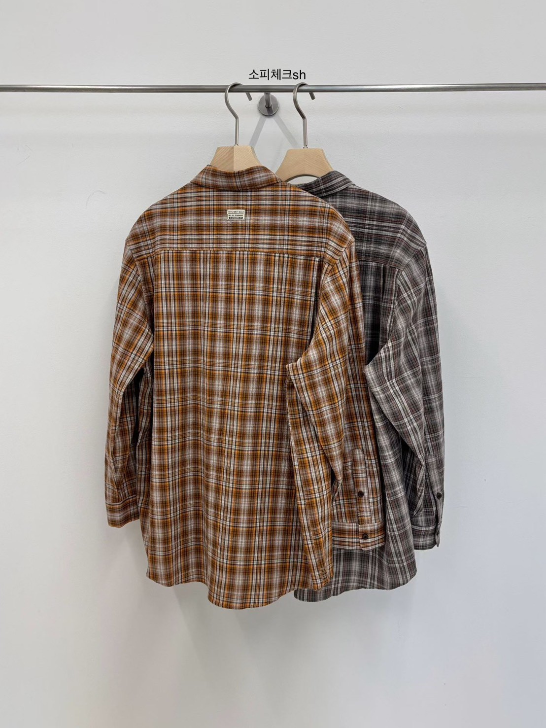 B60.小V家復古女孩格紋襯衫