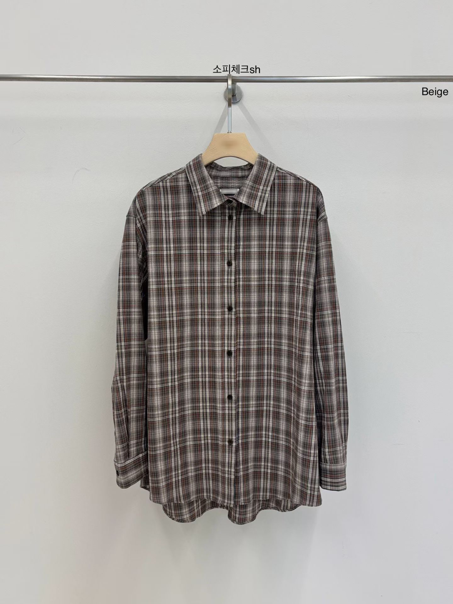 B60.小V家復古女孩格紋襯衫