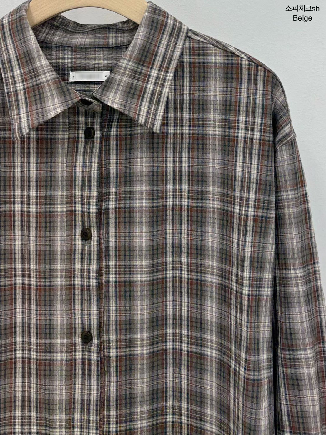 B60.小V家復古女孩格紋襯衫