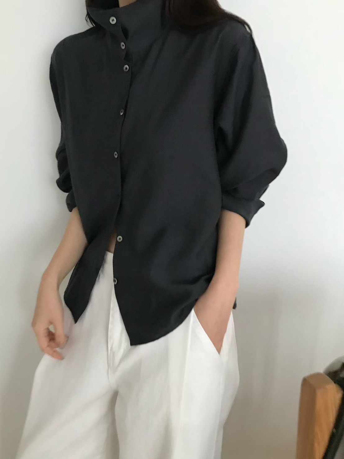 B59.小V家可立領2WAY襯衫