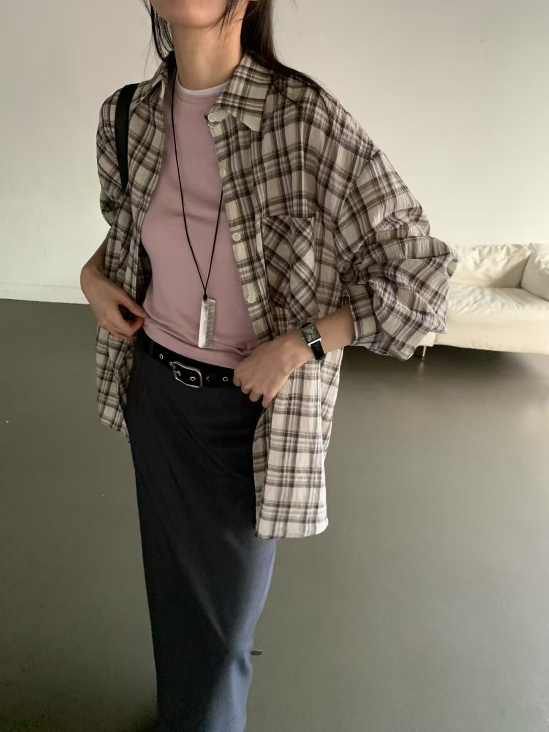 B136.學院經典格紋襯衫