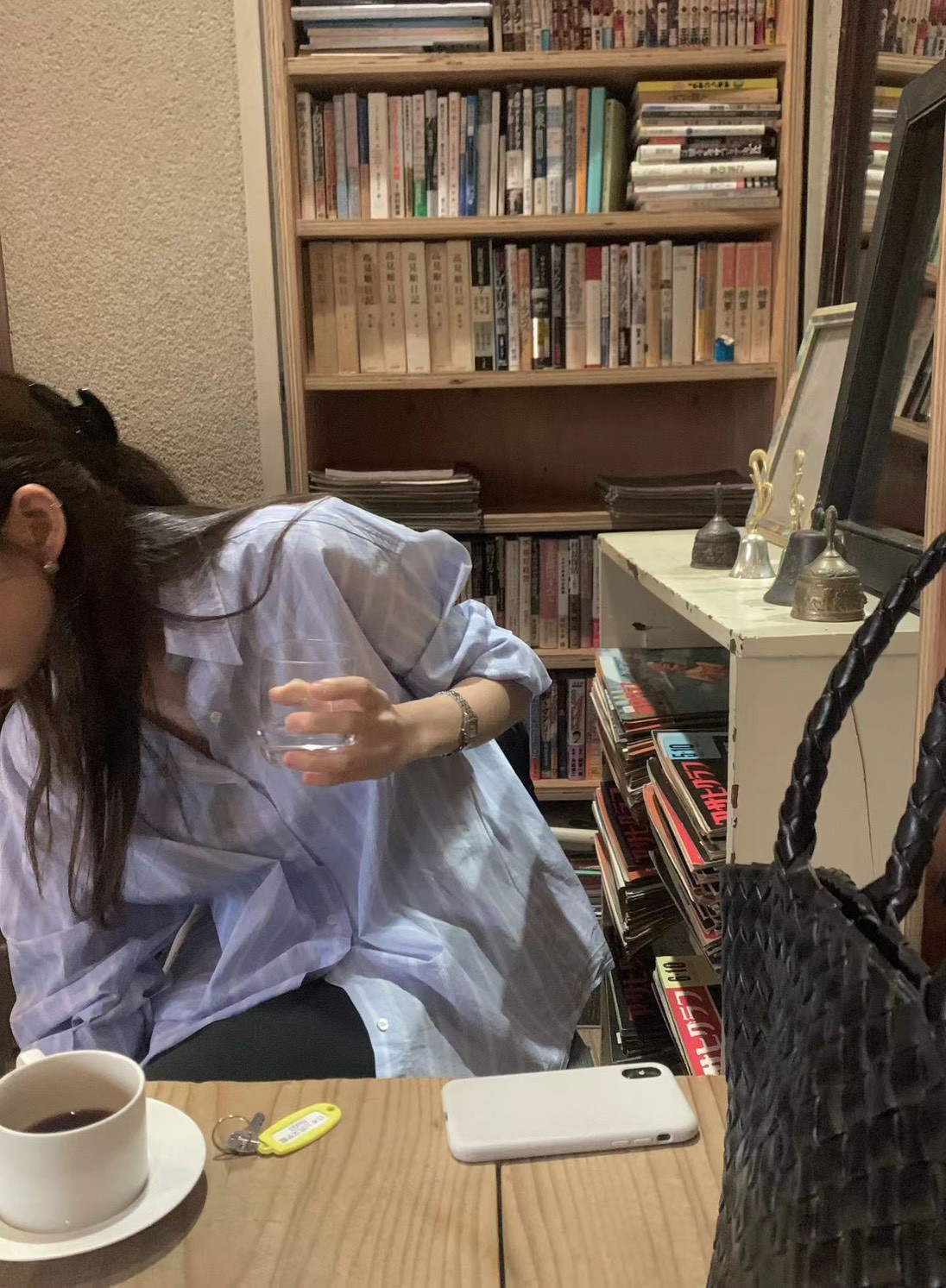 B53.顏值家清爽藍條襯衫