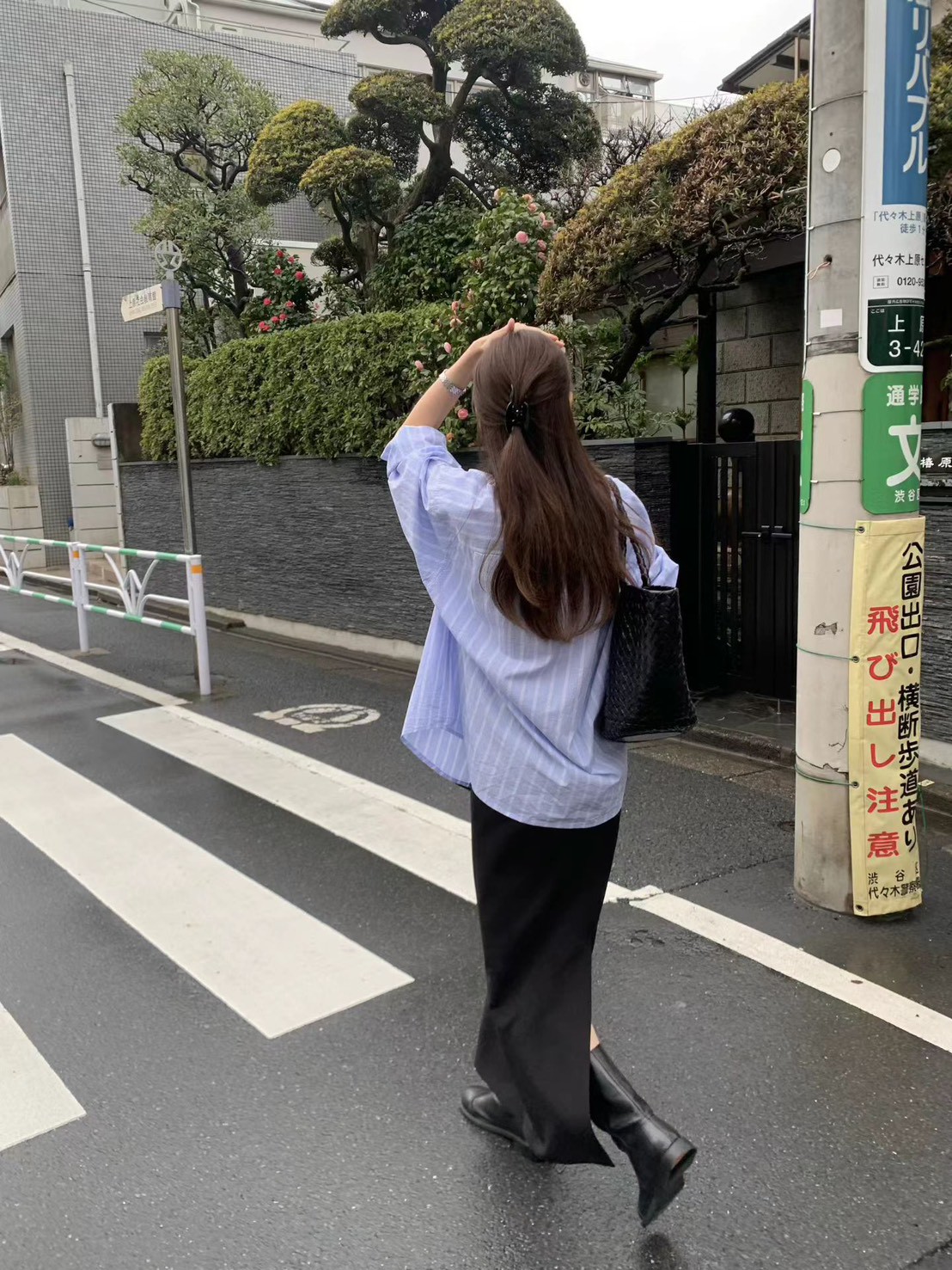 B53.顏值家清爽藍條襯衫