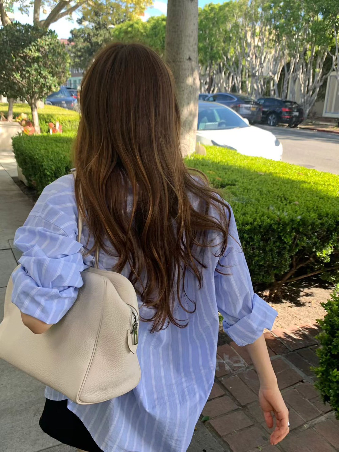 B53.顏值家清爽藍條襯衫