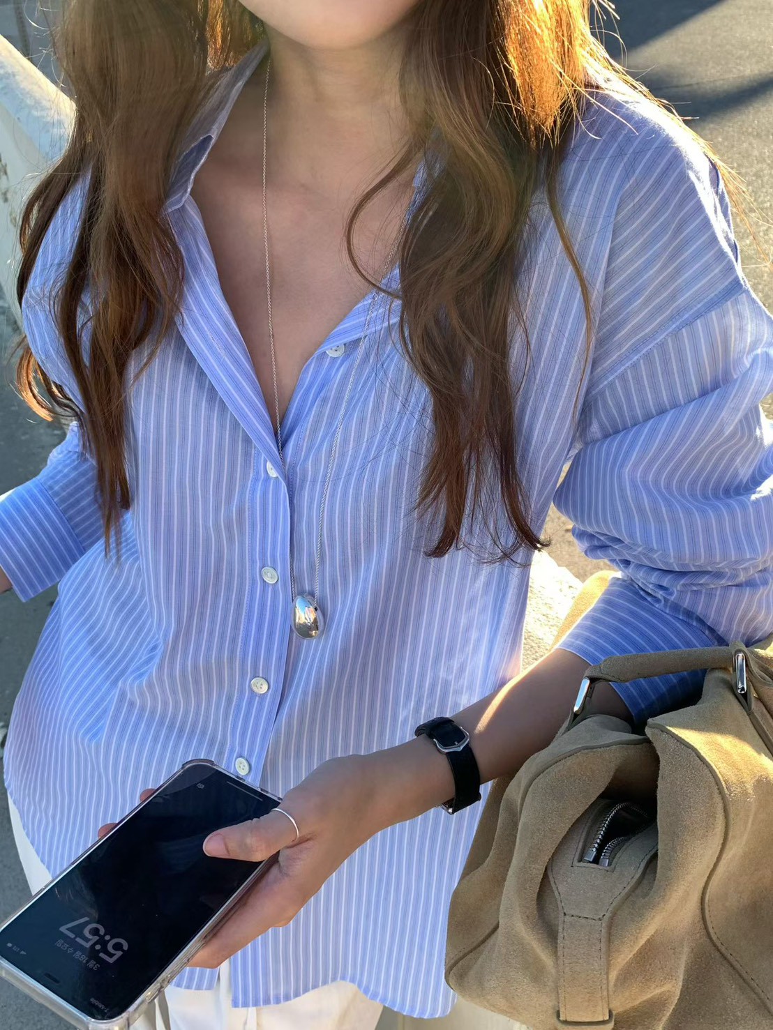 B25.大V家粉彩直條紋襯衫