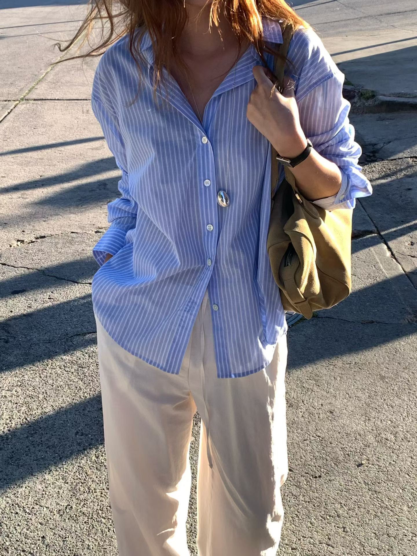 B25.大V家粉彩直條紋襯衫