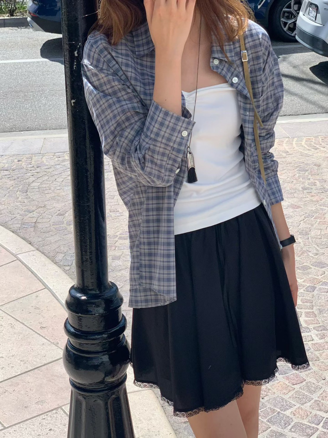 B24.大V家復古小格子襯衫