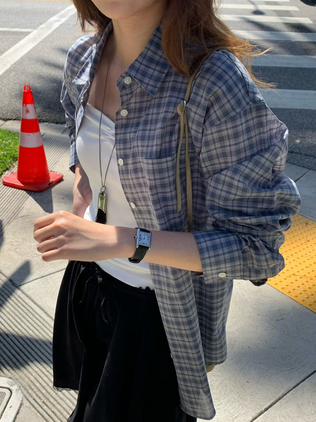 B24.大V家復古小格子襯衫