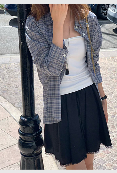 B24.大V家復古小格子襯衫