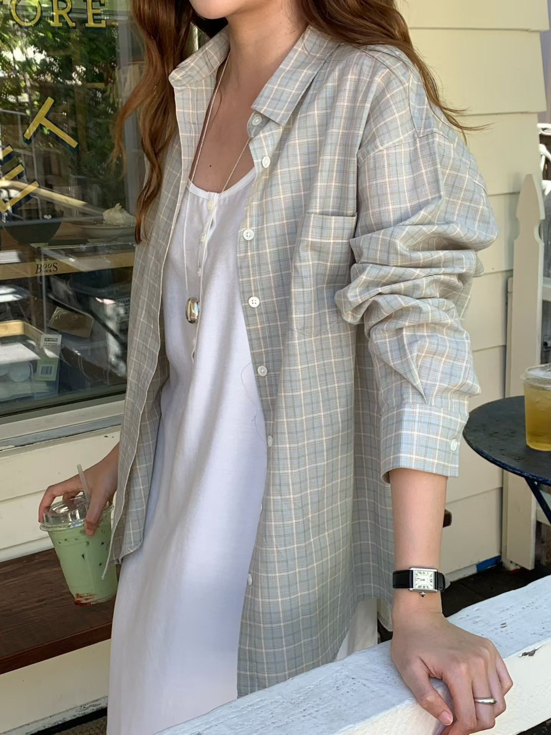 B24.大V家復古小格子襯衫