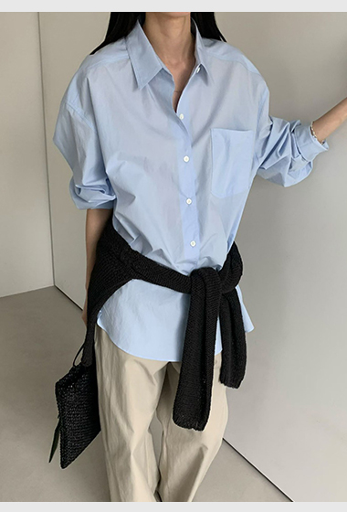 B66.都會淡雅口袋襯衫