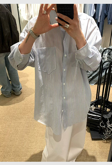 B65.知性推薦直條紋襯衫