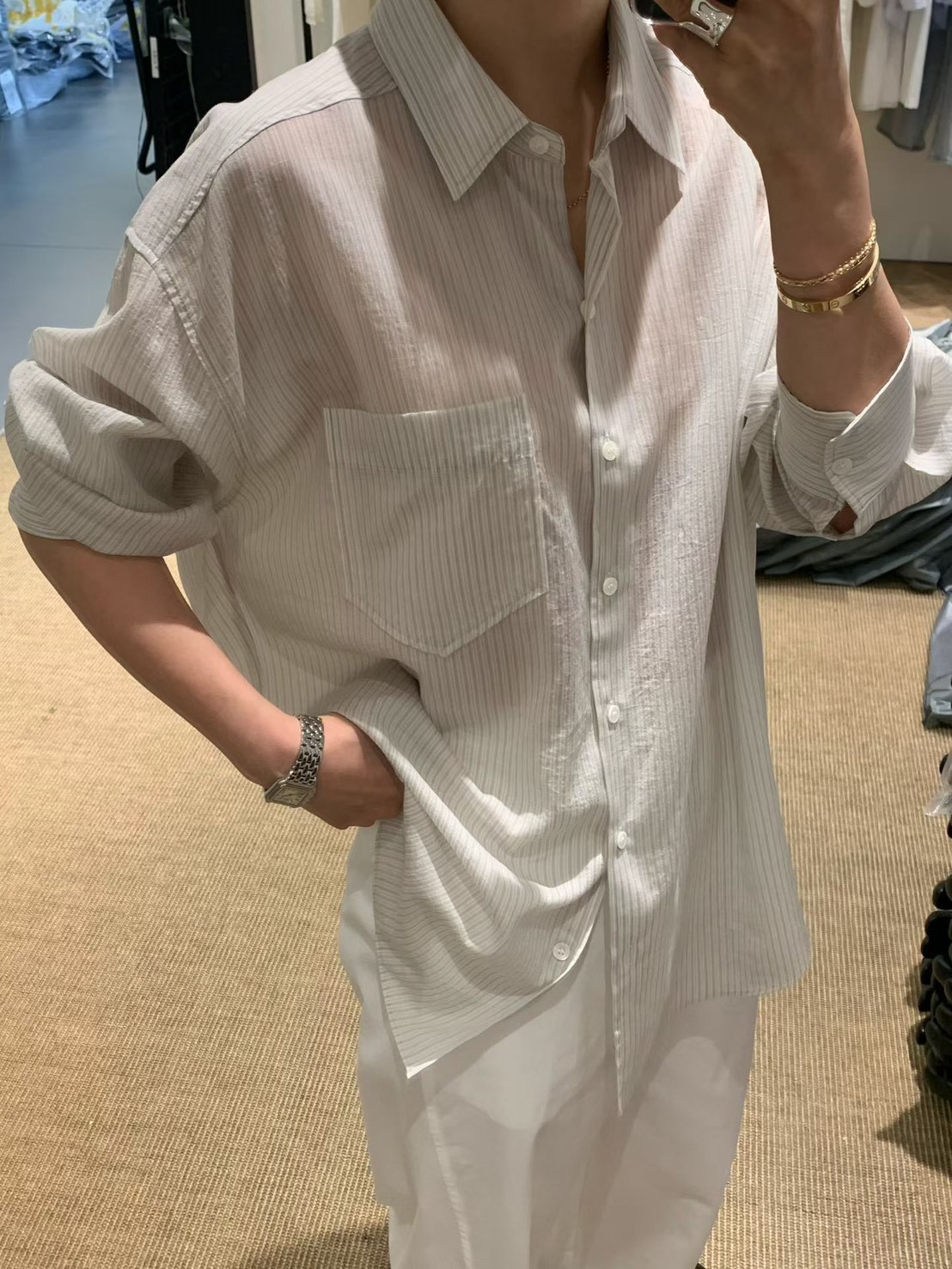 B65.知性推薦直條紋襯衫