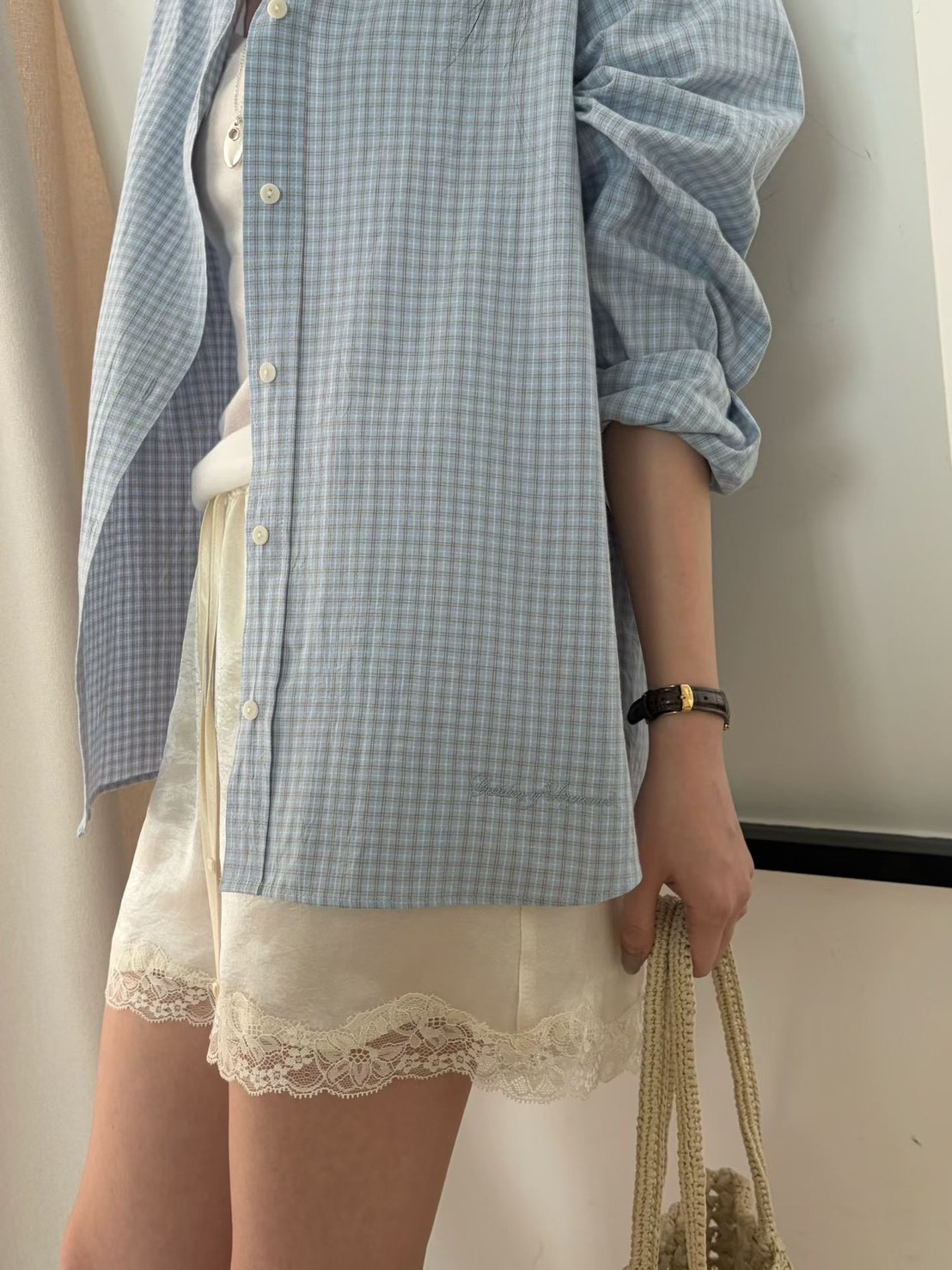 B89.小V家清爽蘇打小格子襯衫