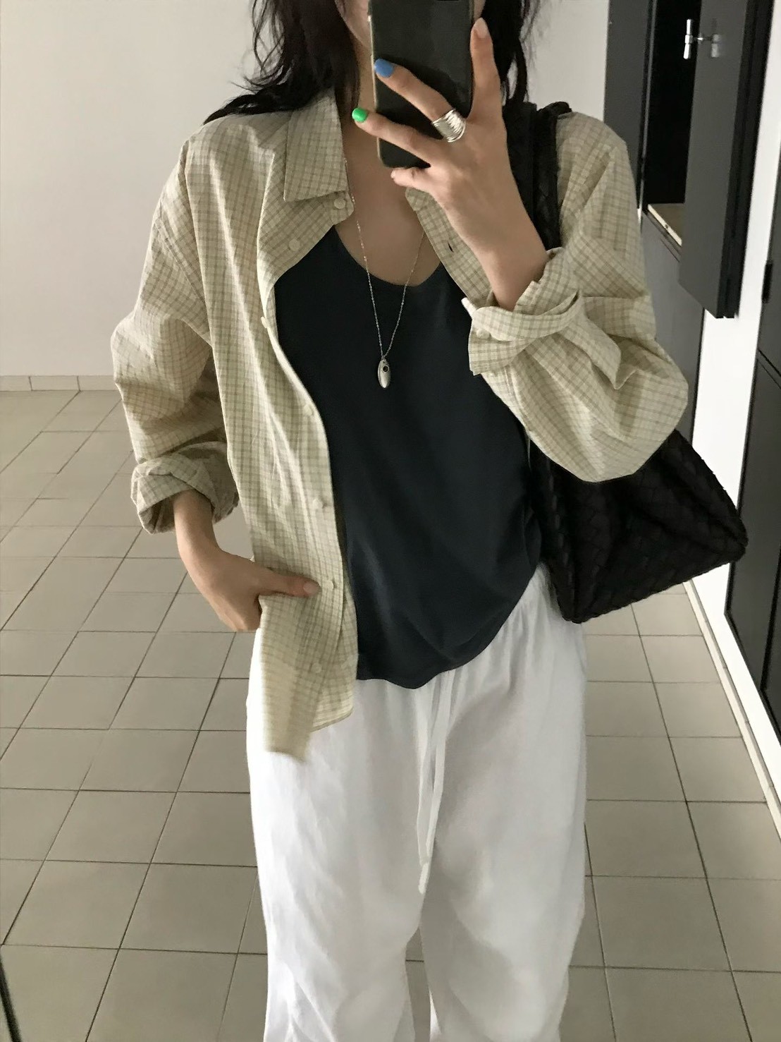 B89.小V家清爽蘇打小格子襯衫