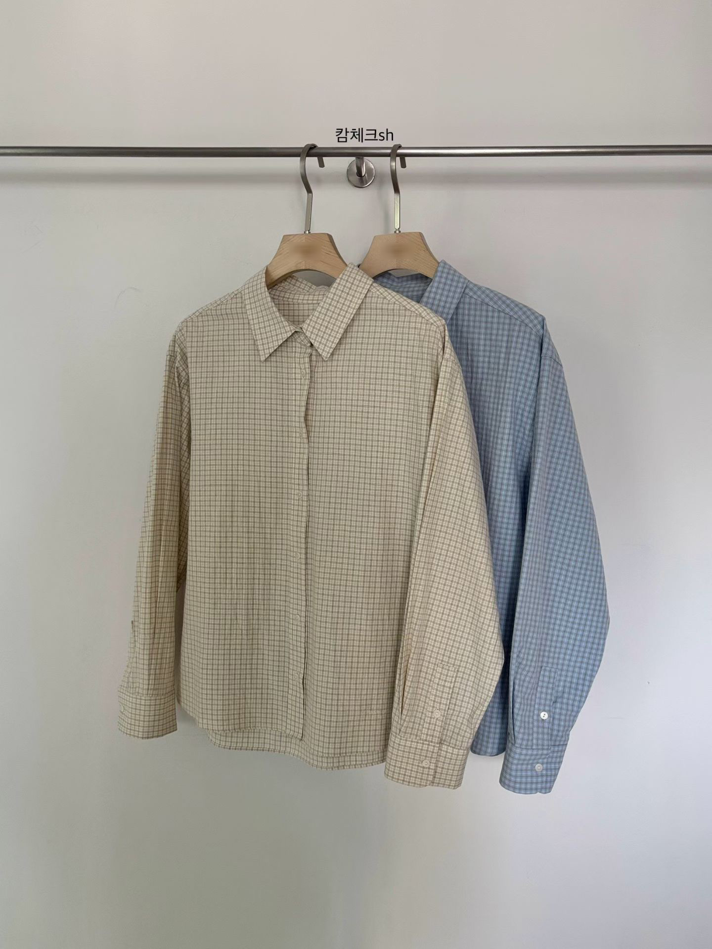 B89.小V家清爽蘇打小格子襯衫