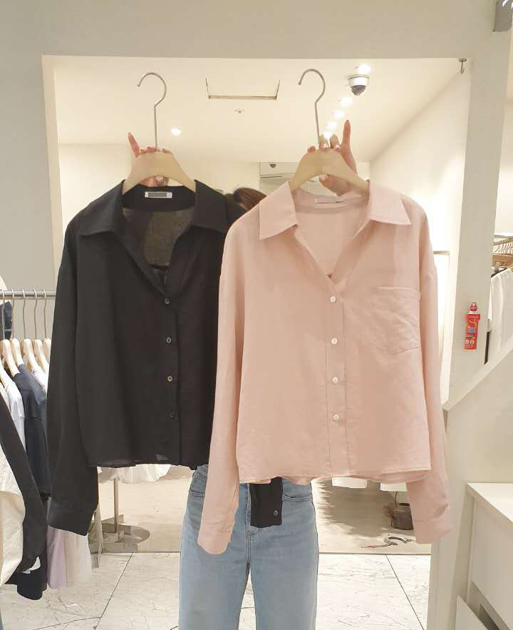 B75.小臉歐膩柔美莫蘭迪襯衫