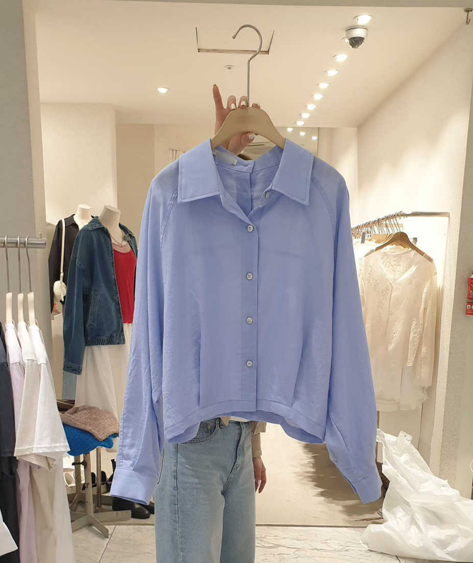 B77.小臉歐膩亞麻混紡短襯衫