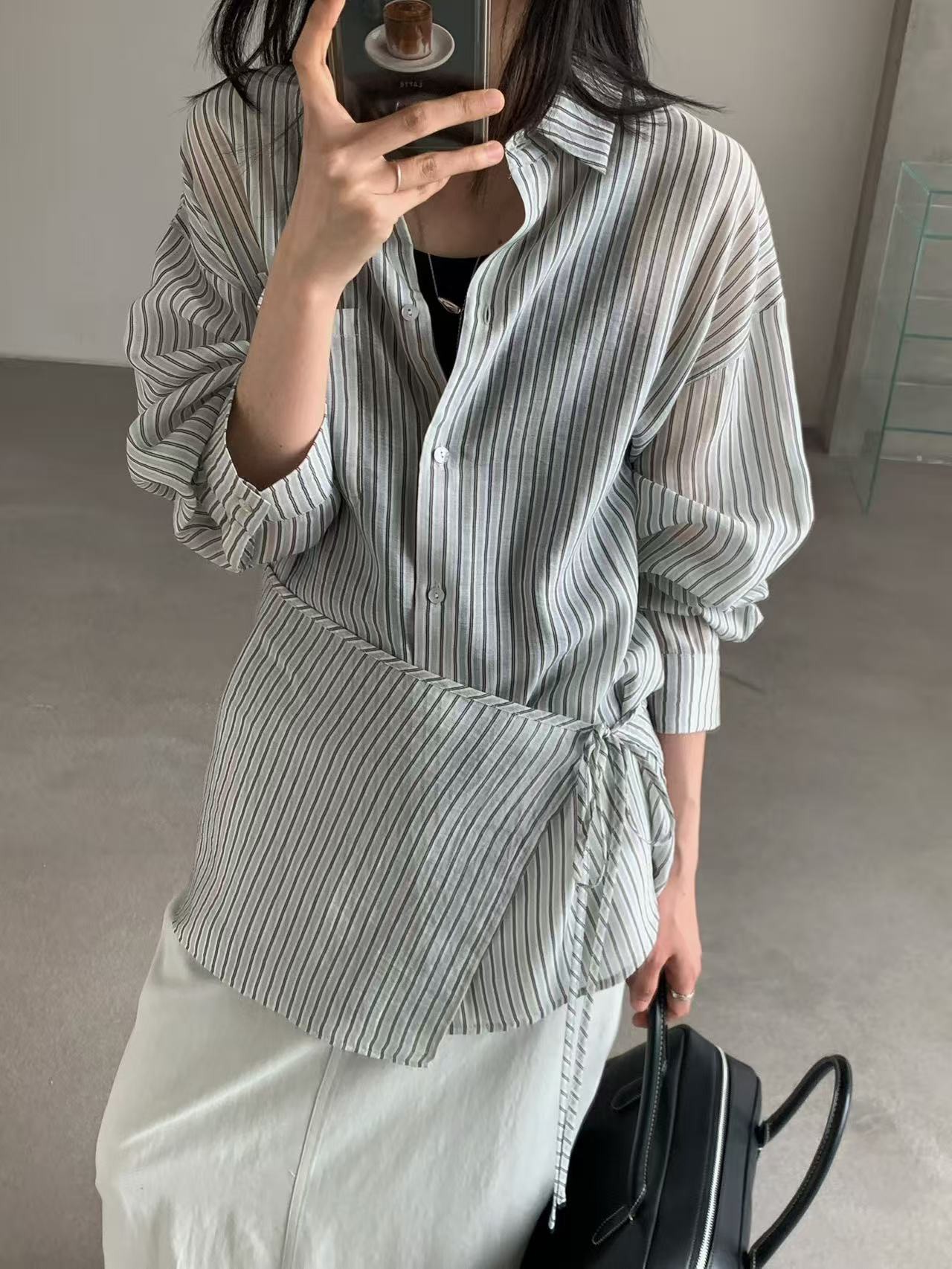 A39.清爽直條紋造型襯衫